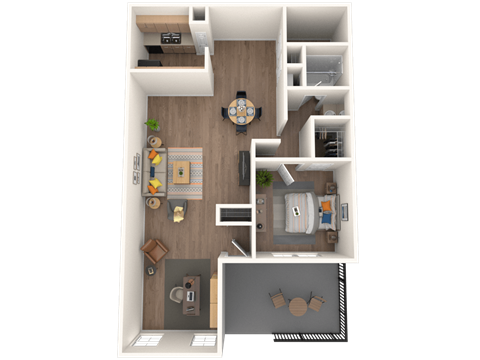 Whitney Manor Apartments in Gretna, LA photo of one bedroom floorplan 832 Square Feet.